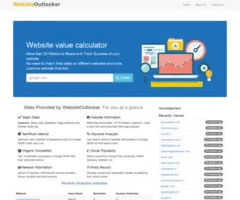 Websiteoutlooker.com(Website value calculator and web information) Screenshot