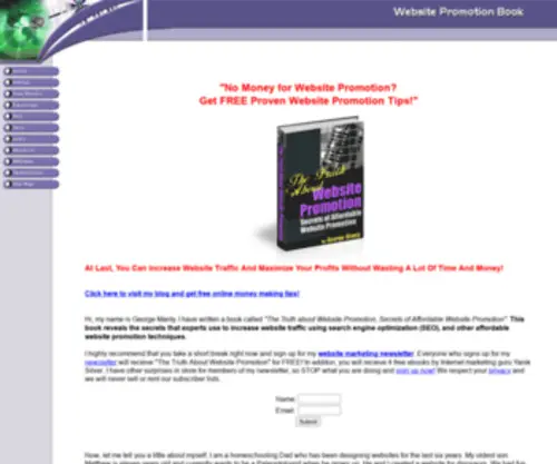 Websitepromotionbook.com(Free Website Promotion eBook for beginners) Screenshot