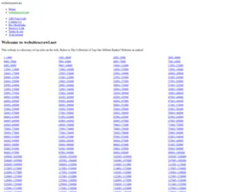 Websitescrawl.net(List of domains) Screenshot