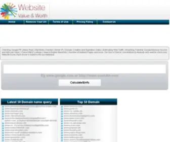 Websitevalue.co.uk(Web Site Value Calculator and Website Valuation Tool) Screenshot