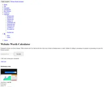Websiteworth.biz(Get website cost online free website worth calculator and domain value estimator) Screenshot