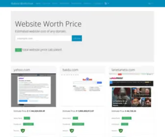 Websiteworthprice.com(Website Value Calculator) Screenshot