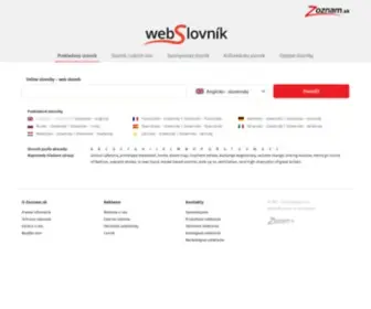 Webslovnik.sk(Obojstranné online prekladové slovníky pre rôzne jazyky a slovenské slovníky) Screenshot