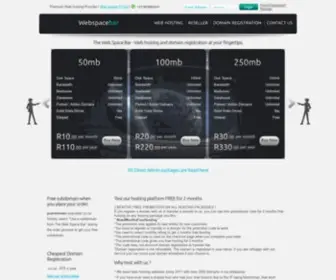 Webspacebar.co.za(Local South African web hosting from R6.95) Screenshot