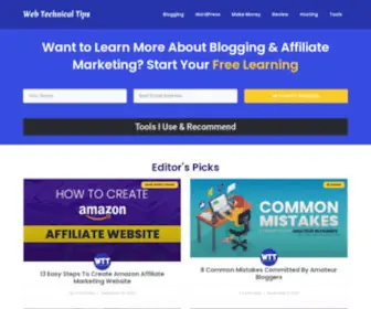 Webtechnicaltips.com(Blogging, Affiliate Marketing and SEO Tips-Web Technical Tips) Screenshot