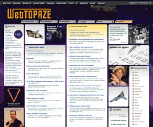 Webtopaze.com(Site Encyclopedique et Communautaire sur les Univers Télévisuels de la Science) Screenshot