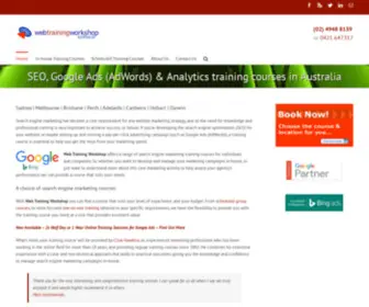 Webtrainingworkshop.com.au(Book on Google Ads (AdWords)) Screenshot