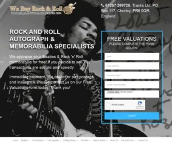 Webuyrockandroll.com(Rock and Roll Memorabilia) Screenshot