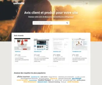 Webwiki.fr(Le moteur de recherche de sites Web avec avis) Screenshot