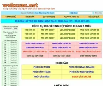 WebXoso.net(Công cụ hỗ trợ cho người chơi xổ số tốt nhất Việt Nam) Screenshot