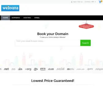 Webyana.com(Create your free website in minutes) Screenshot