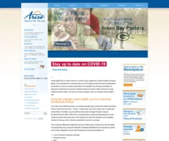Wecareforwisconsin.com(Arise Health Plan) Screenshot
