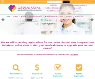 Wecareonlineclasses.com(Online Training & Certifications for Healthcare Jobs) Screenshot