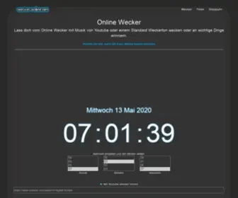 Wecker-Online.net(Online Wecker mit Youtube Weckfunktion) Screenshot