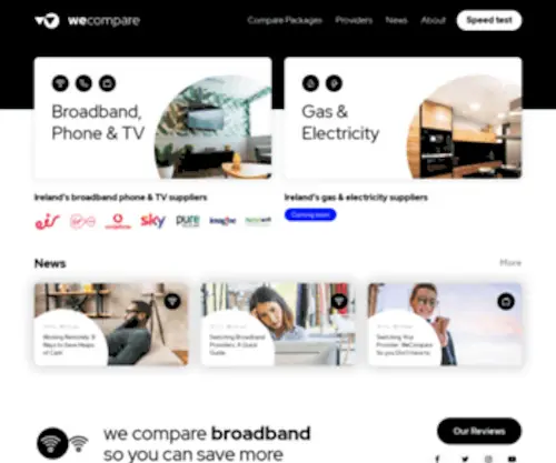 Wecompare.ie(Gas, Electricity, Broadband and TV Deals) Screenshot