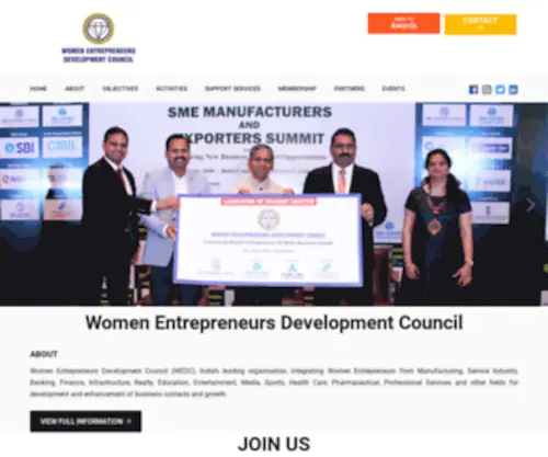 Wedcindia.com(WOMEN ENTREPRENEUR DEVELOPMENT COUNCIL) Screenshot