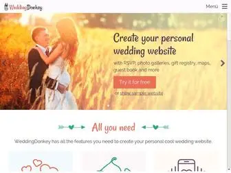 Weddingdonkey.com(Create your free personal wedding website with online gift registry and rsvp) Screenshot