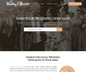 Weddingofficiants.com(Wedding Officiant Directory) Screenshot