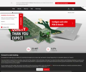 Wedirekt.com(Printed circuit boards and stencils from Würth Elektronik) Screenshot