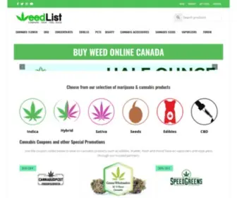 Weedlist.ca(Buy Weed Online Canada) Screenshot