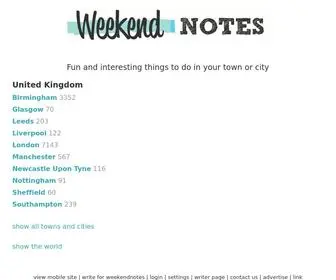 Weekendnotes.co.uk(Weekendnotes) Screenshot