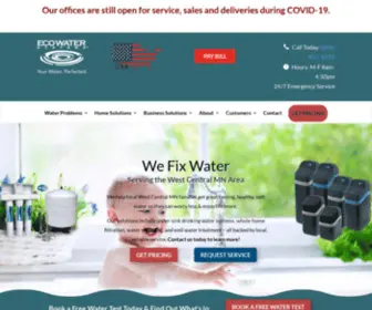 Wefixwatermn.com(EcoWater Water Softeners) Screenshot