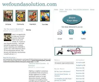 Wefoundasolution.com(Ideas and Solutions to help families) Screenshot