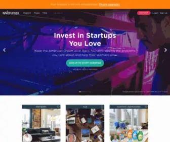 Wefunder.com(Invest as little as $100 in startups and small businesses. wefunder) Screenshot
