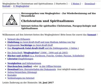 Wegbegleiter.ch(Christentum und Spiritualismus) Screenshot