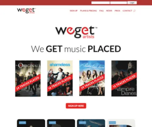 Wegetartists.com(We Get Artists Home) Screenshot