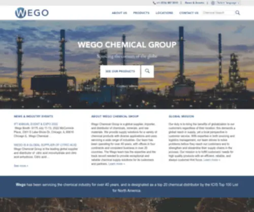Wegochem.com(Wego Chemical Group) Screenshot