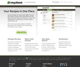 Wegottaeat.com(Organize Your Recipes on WeGottaEat) Screenshot