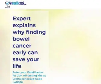 Wehealthcheck.com(Bowel Cancer Testing) Screenshot