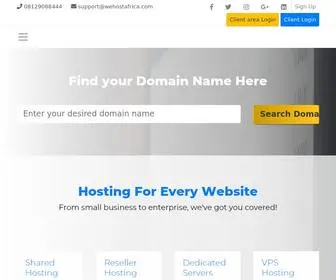 Wehostafrica.com(WehostAfrica providers reliable Web Hosting) Screenshot