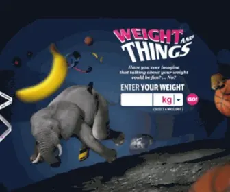 Weightandthings.com(Have fun putting your weight into perspective) Screenshot