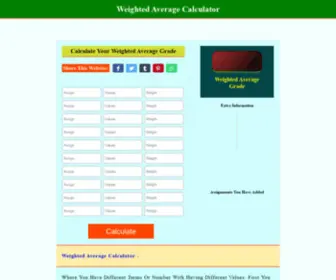Weightedaveragecalculator.us(Weighted Average Calculator) Screenshot