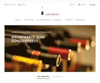 Wein-Lapinski.de(Weinhandlung Lapinski mit Online Shop) Screenshot