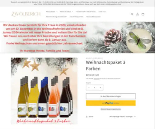 Weinpaket.de(Weingut im Zwölberich) Screenshot