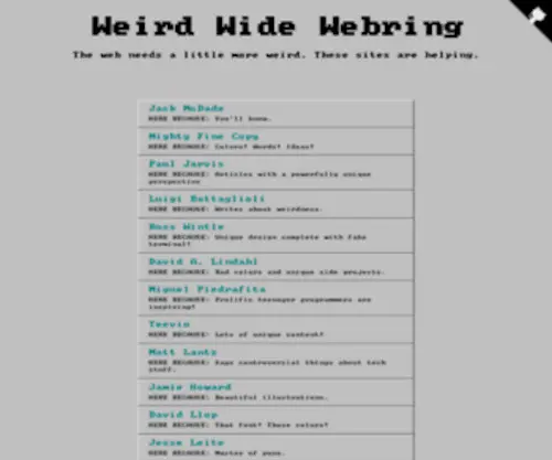Weirdwidewebring.net(Weirdwidewebring) Screenshot