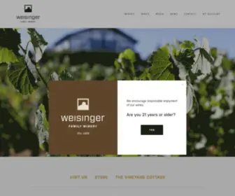 Weisingers.com(Weisinger Family Winery) Screenshot