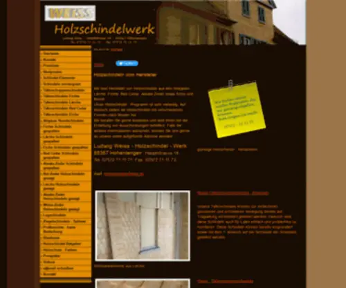 Weiss-Holzschindeln.com(Holzschindeln und Schindeln vom Hersteller) Screenshot