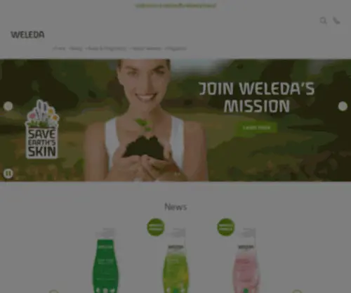 Weleda.is(The World&#039;s Most Sustainable Skin Care Company) Screenshot