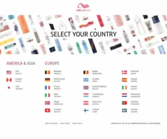 Wellastore.com(Wella store country selector) Screenshot