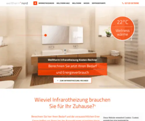 Welltherm-Nord.de(Infrarotheizung Kosten Rechner Welltherm) Screenshot