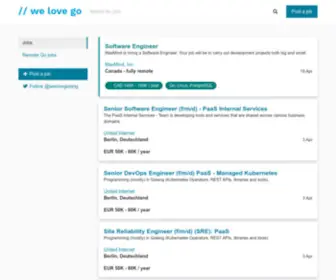 Welovegolang.com(We Love Golang is all about Go jobs and Go people) Screenshot