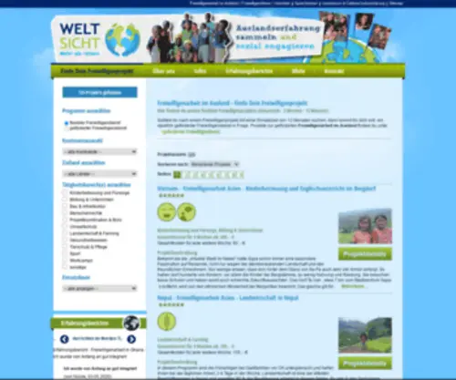 Welt-Sicht.org(Freiwilligendienst im Ausland) Screenshot