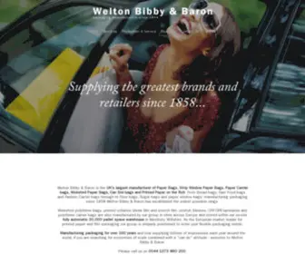 Welton.co.uk(Bibby & Baron the UK's largest for Printed Paper and Polythene Packaging) Screenshot