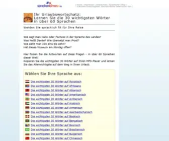 Weltreisewortschatz.de(Die wichtigsten 30 Wörter in über 60 Sprachen) Screenshot