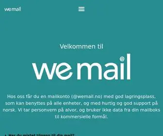 Wemail.no(Norsk mailtjeneste for alle med @ som mailadresse) Screenshot
