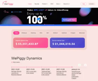 Wepiggy.com(Defi cryptocurrency lending protocol) Screenshot